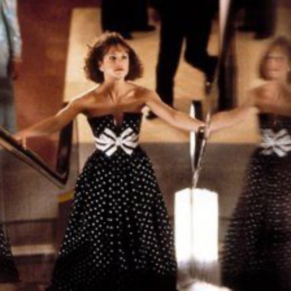 Vintage Victor Costa Navy & White Polka Dot Cocktail Dress - Picture 10 of 10